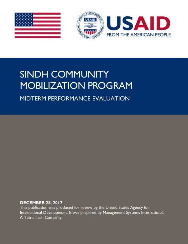 Sindh community mobilization program midterm performance evaluation