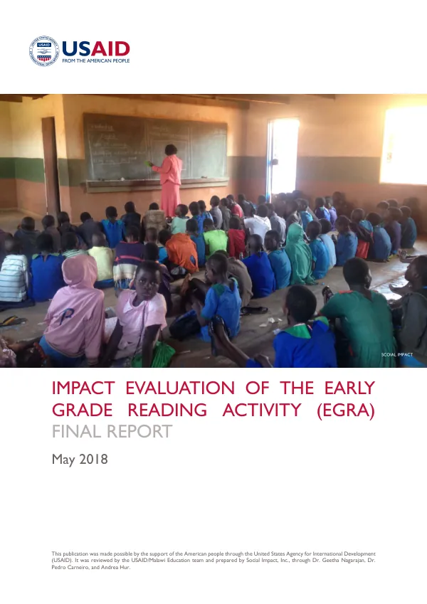 Impact evaluation of the early grade reading activity (EGRA) : final report