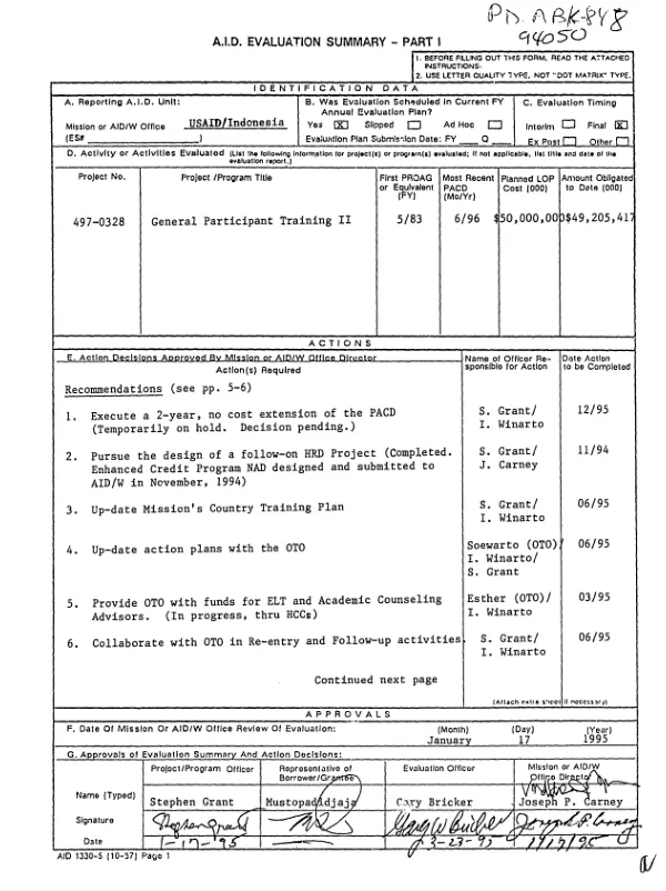 Community health and nutrition program, Malange [Malanje] Province[, Angola] : end evaluation report