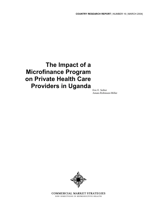 Impact of a microfinance program on private health care providers in Uganda
