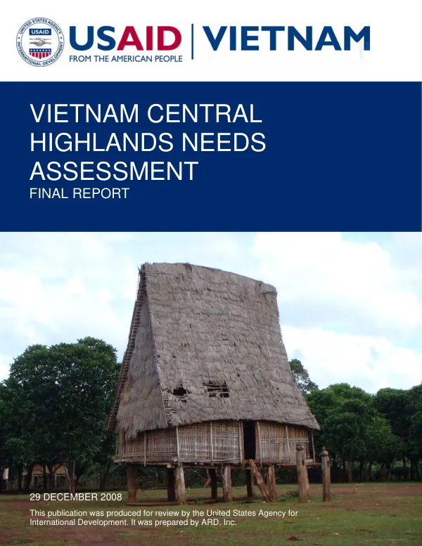 Vietnam central highlands needs assessment : final report