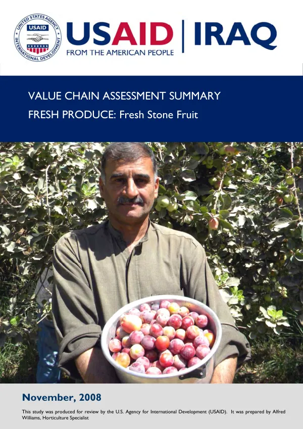 Value chain assessment summary : fresh produce : fresh stone fruit