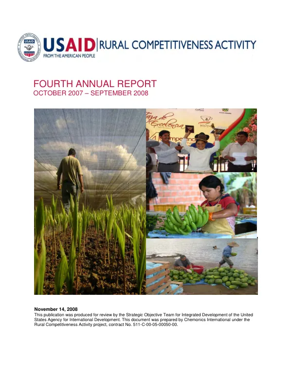 Rural competitiveness activity fourth annual report, October 2007-September 2008