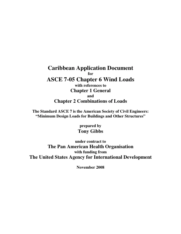 Caribbean application document for ASCE 7-05, chapter 6, wind loads