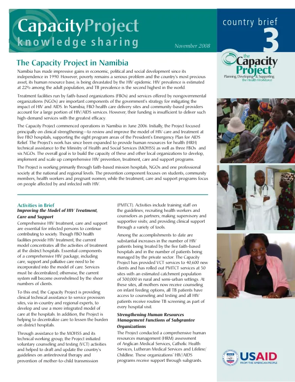 Capacity project in Namibia