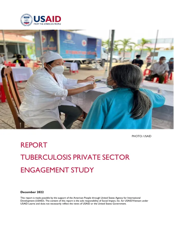 Report : tuberculosis private sector engagement study