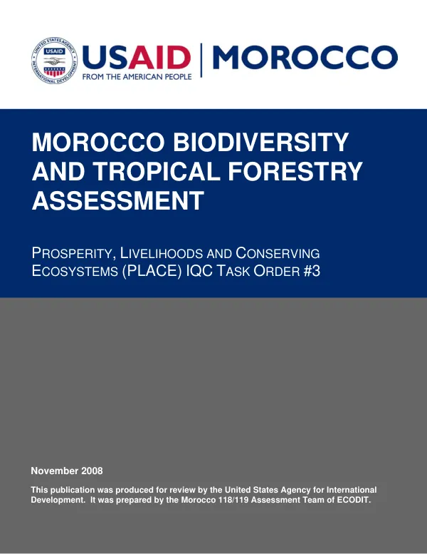 Morocco biodiversity and tropical forestry assessment