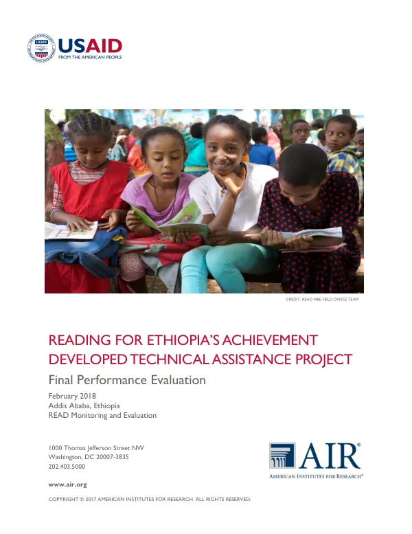 Reading for Ethiopia's achievement developed technical assistance project