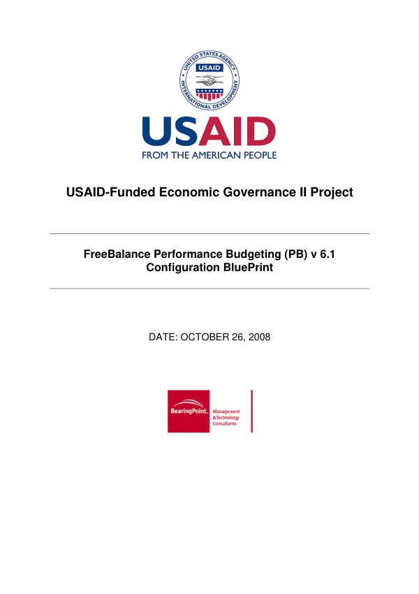 FreeBalance performance budgeting (PB) v 6.1 configuration blueprint