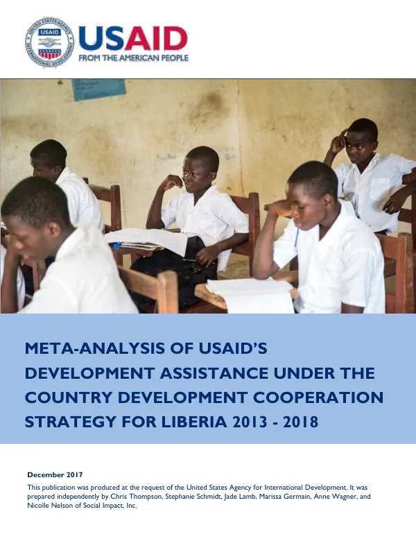 Meta-analysis of USAID's development assistance under the country development cooperation strategy for Liberia 2013-2018
