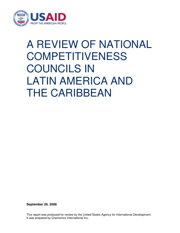 A review of national competitiveness councils in Latin America and the Caribbean