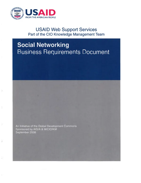 Social networking : business requirements document