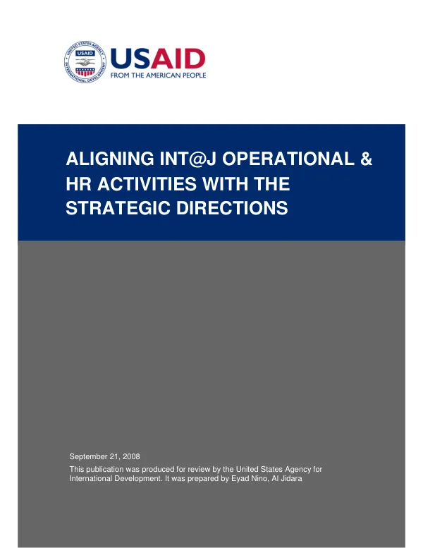 Aligning int@j operational & HR activities with the strategic directions