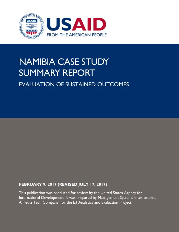 Namibia case study summary report : sustained outcomes evaluation