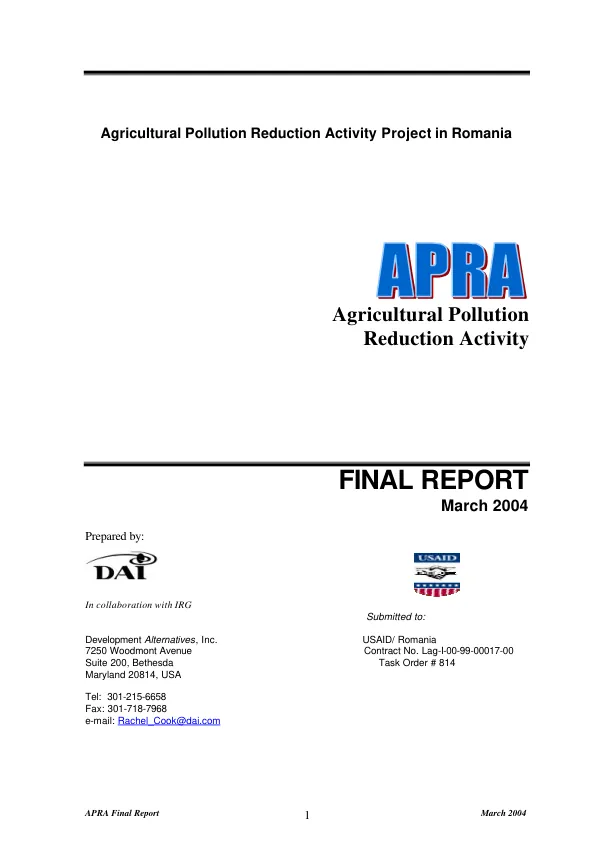 Final progress report : farmer to farmer program -- October 1, 2003-September 30, 2008