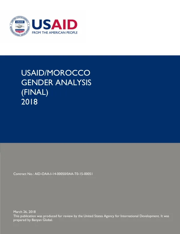 USAID/Morocco gender analysis (final) 2018