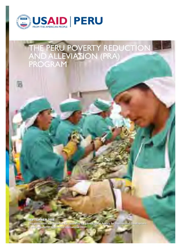 The Peru poverty reduction and alleviation (PRA) program