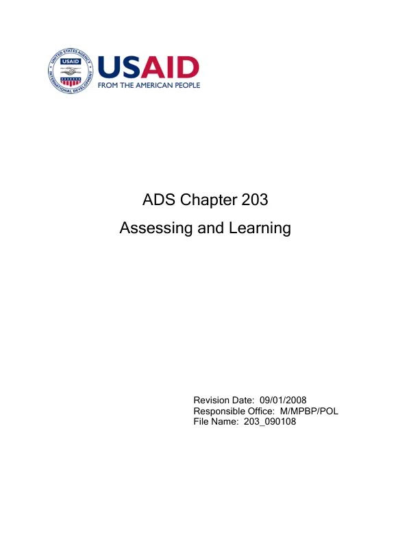 ADS chapter 203 : assessing and learning
