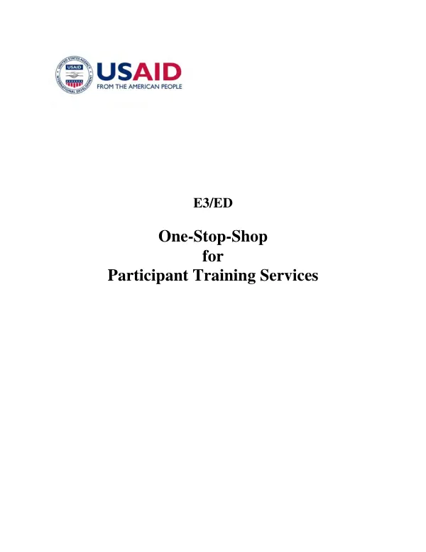 E3/ED : one-stop-shop for participant training services