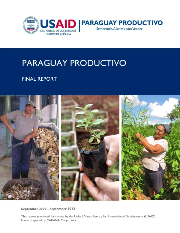 Paraguay productivo : final report, September 2009-September 2012