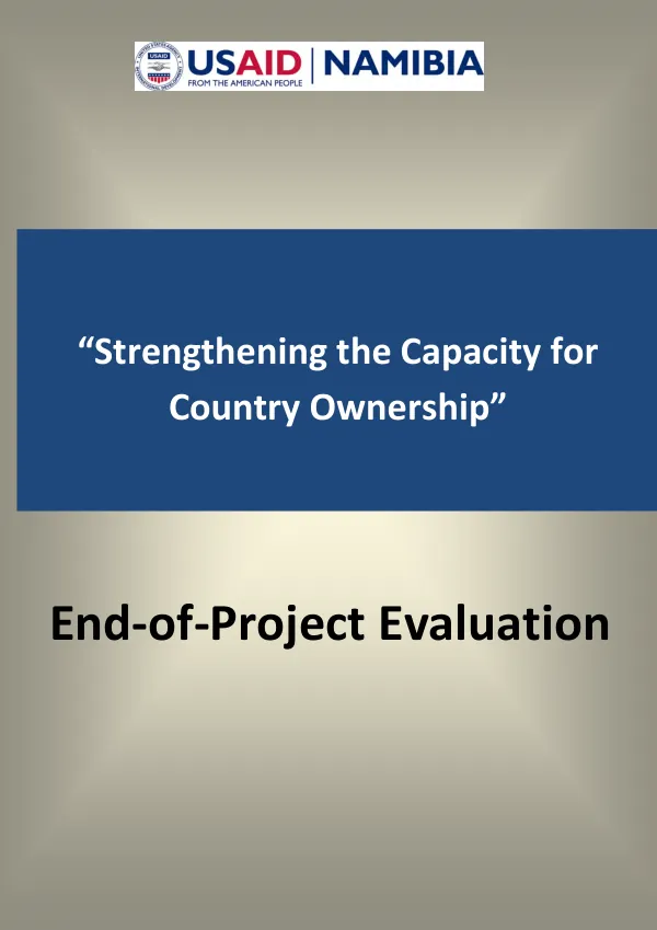 "Strengthening the capacity for country ownership" : end-of-project evaluation