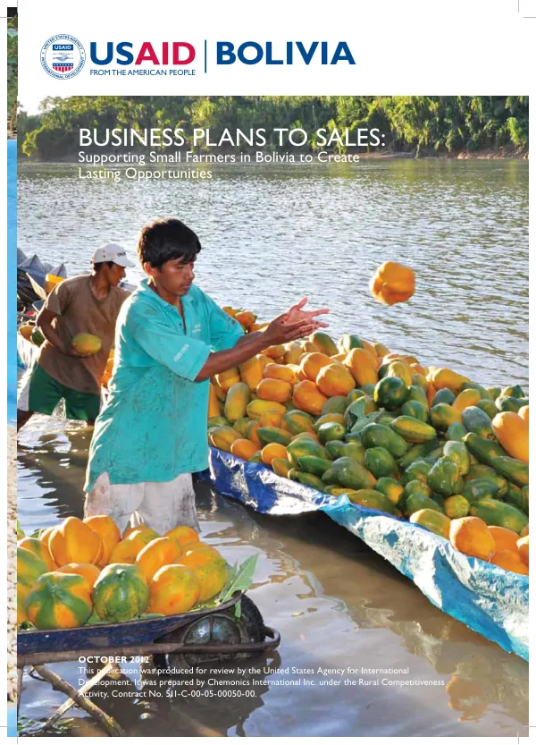 Business plans to sales : supporting small farmers in Bolivia to create lasting opportunities