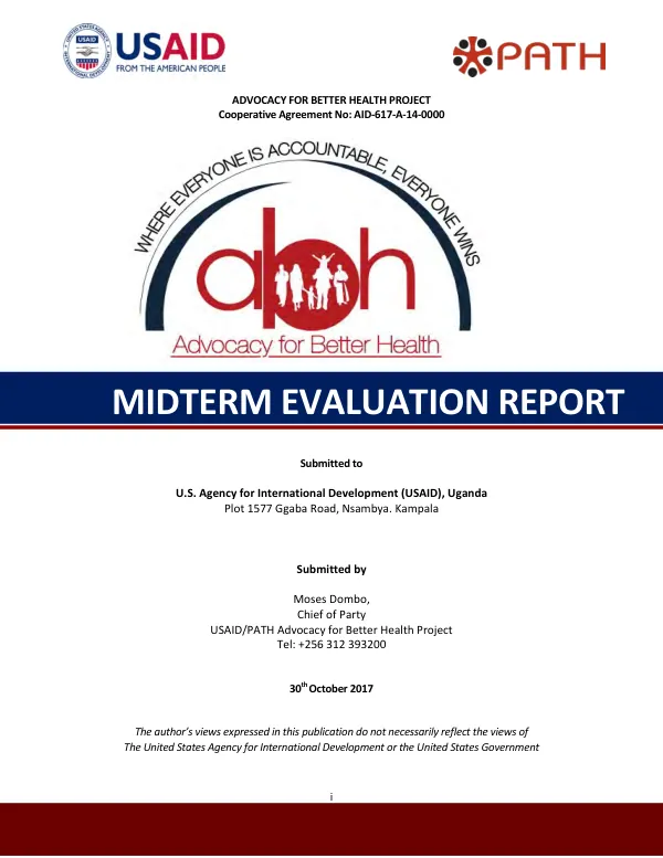 Advocacy for better health midterm evaluation report