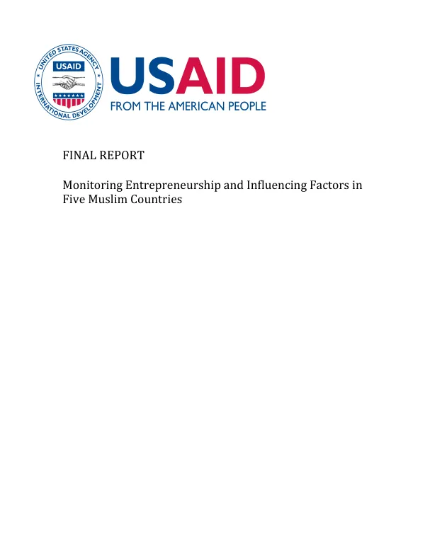 Monitoring entrepreneurship and influencing factors in five Muslim countries : final report
