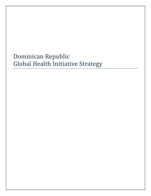 Dominican Republic global health initiative strategy