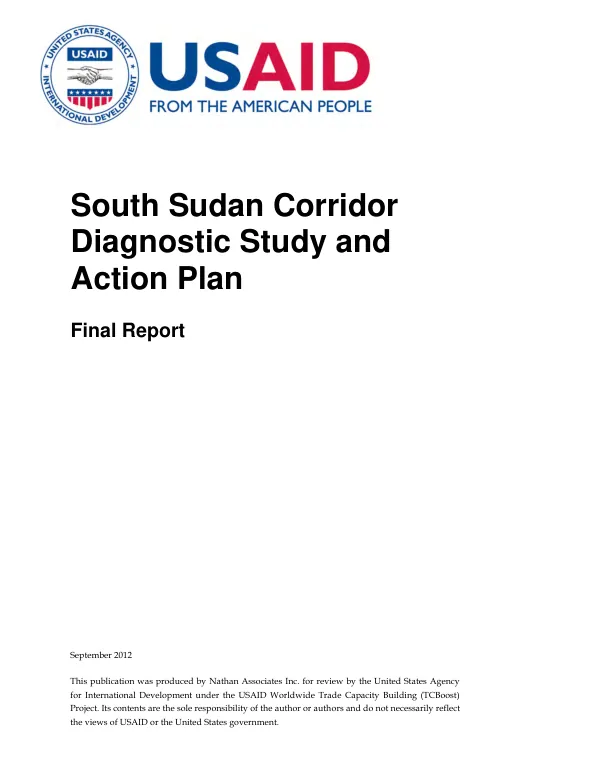 South Sudan corridor diagnostic study and action plan : final report