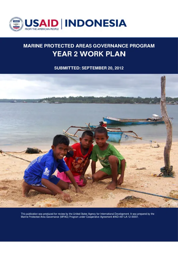 Marine protected areas governance program : year 2 work plan