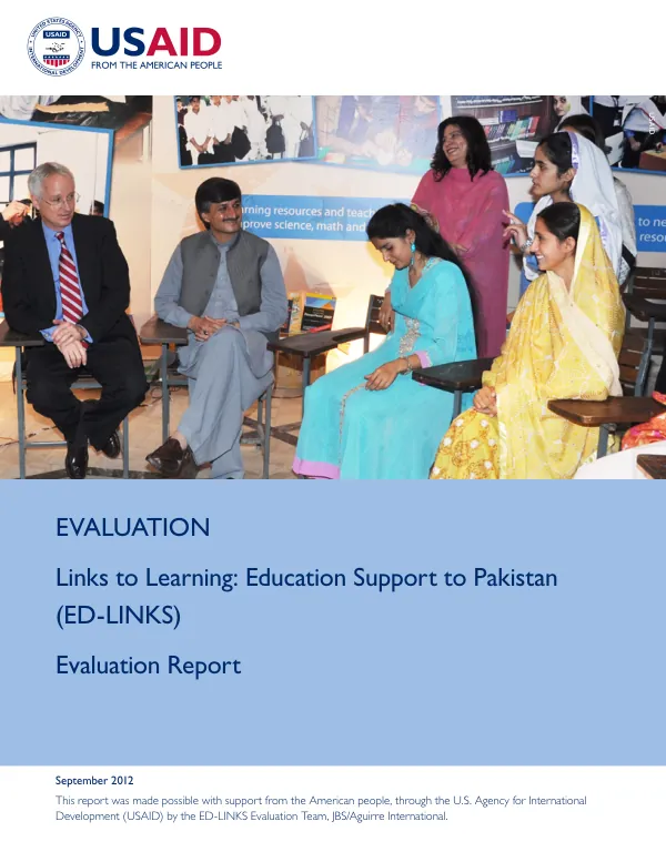 Links to learning : education support to Pakistan (ED-LINKS) : evaluation report