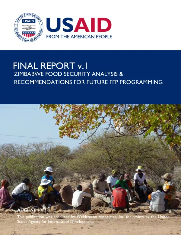 Final report v.1 : Zimbabwe food security analysis & recommendations for future FFP programming