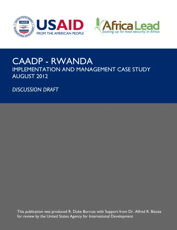 CAADP - Rwanda : implementation and management case study
