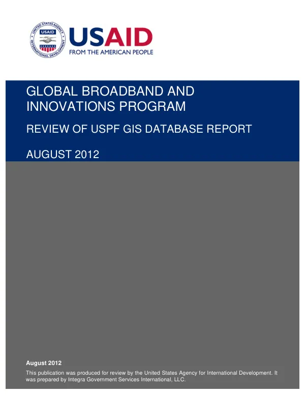 Review of USPF GIS database report