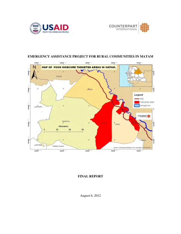Emergency assistance project for rural communities in Matam : final report