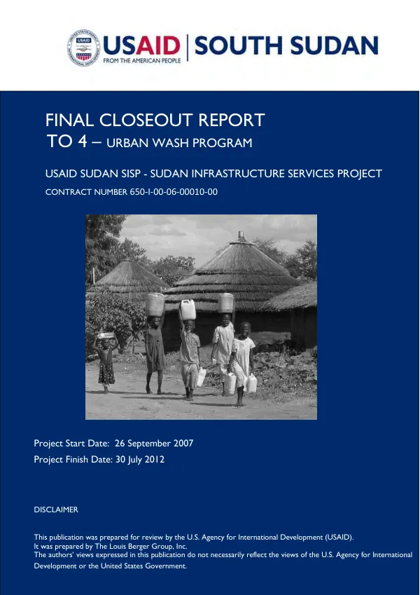 Final closeout report : TO 4 - urban wash program -- [26 September 2007-30 July 2012]