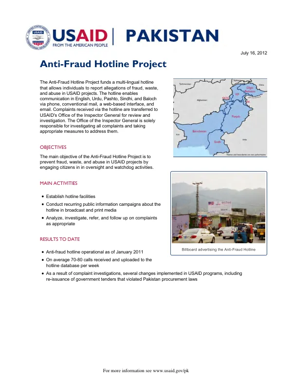 Anti-fraud hotline project