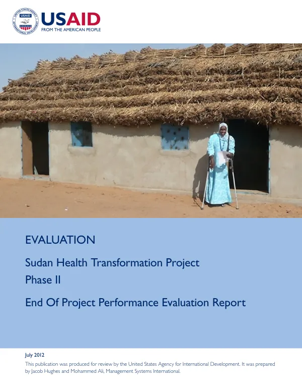 Sudan health transformation project phase II : end of project performance evaluation report