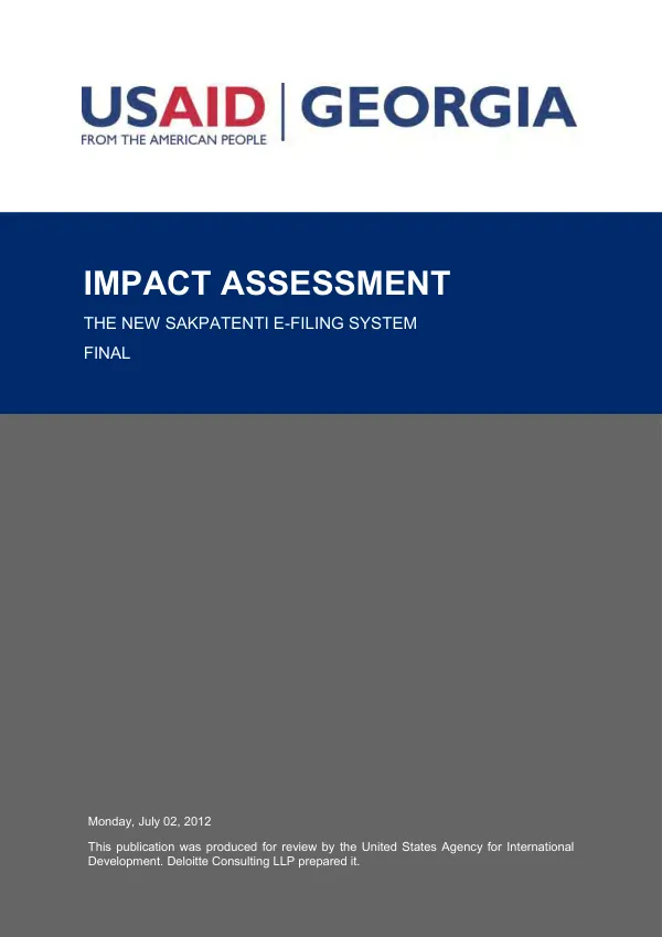 Impact assessment : Sakpatenti e-filing application
