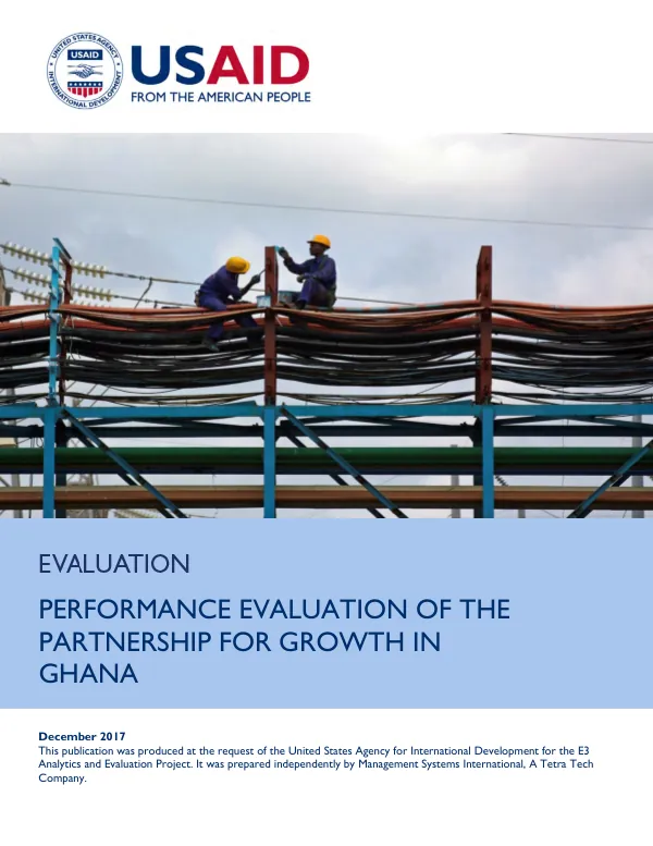 Performance evaluation of the partnership for growth in Ghana