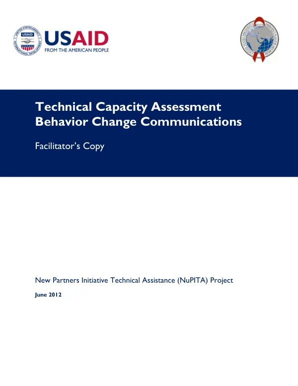 Technical capacity assessment behavior change communications : facilitator"s copy