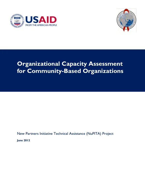 Organizational capacity assessment for community-based organizations
