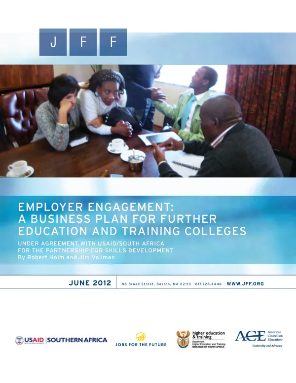 Employer engagement : a business plan for further education and training colleges