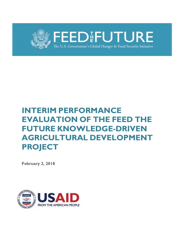 Interim performance evaluation of the knowledge-driven agricultural development project