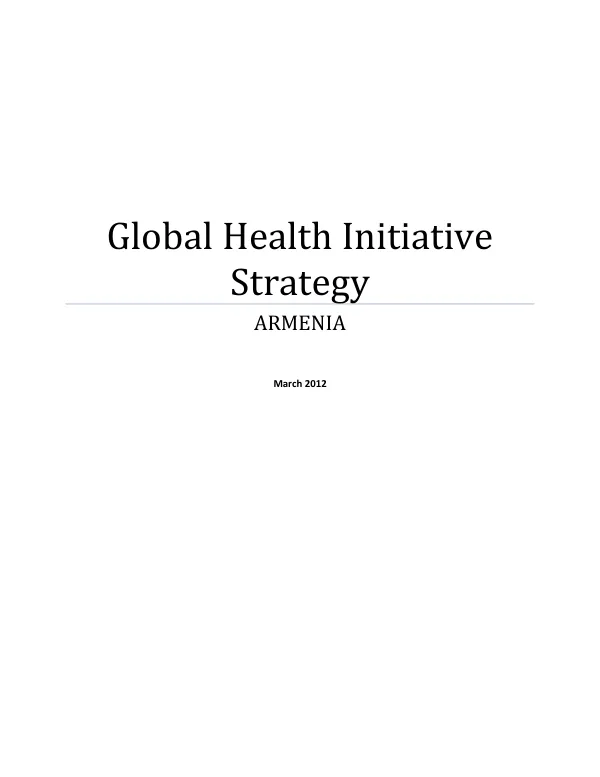 Global health initiative strategy : Armenia