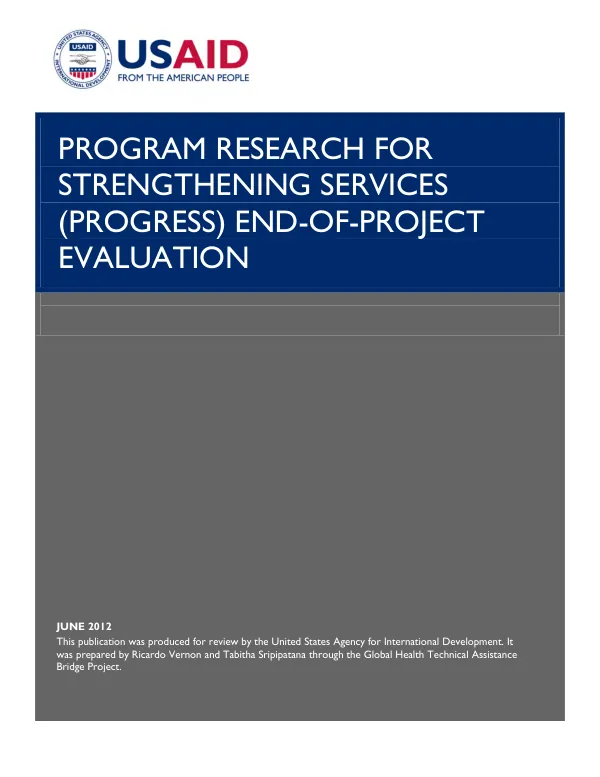 Program research for strengthening services (PROGRESS) end-of-project evaluation