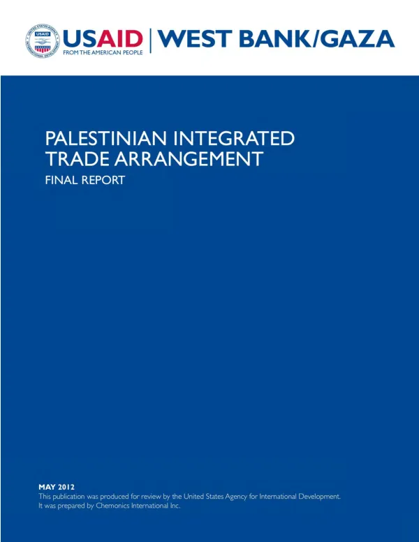 Palestinian integrated trade arrangement : final report