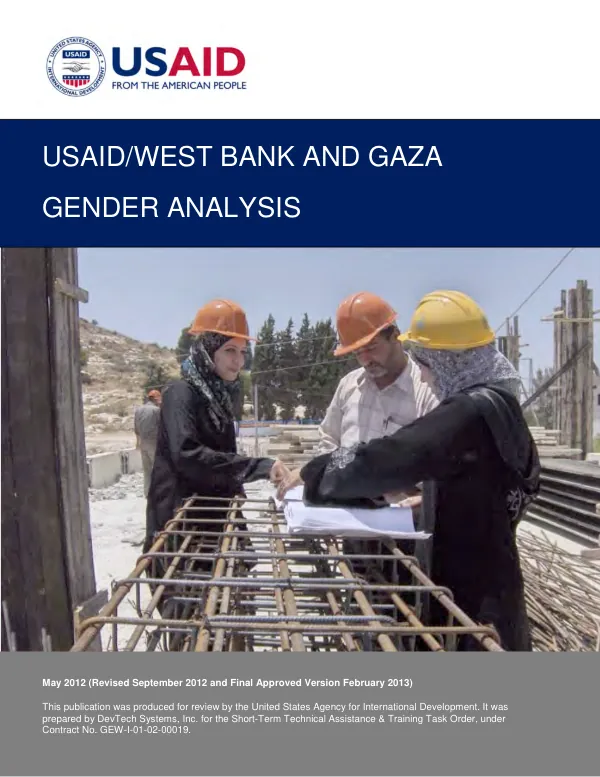 USAID/West Bank and Gaza : gender analysis