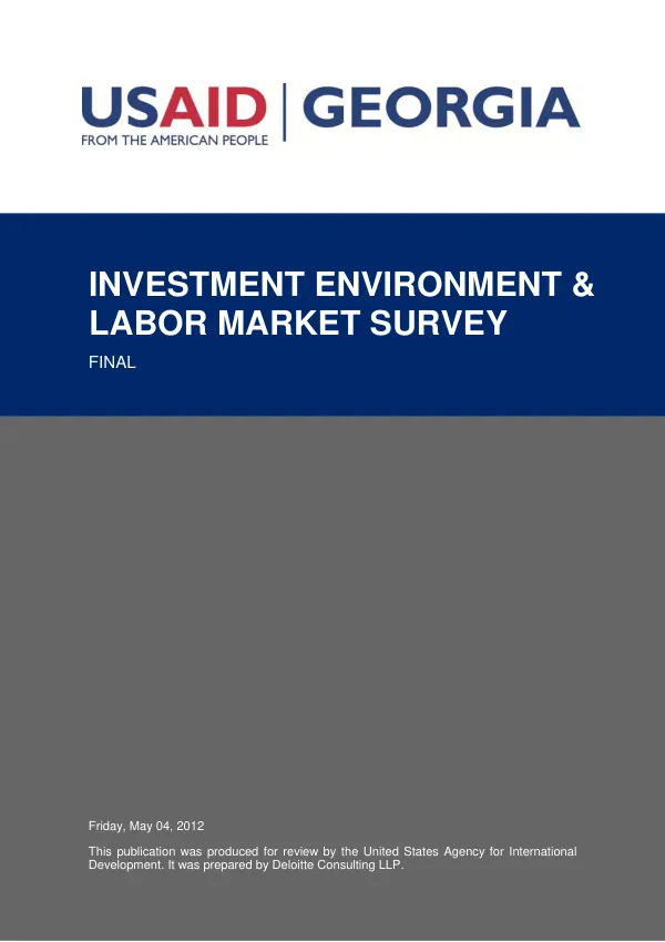 Investment environment & labor market survey